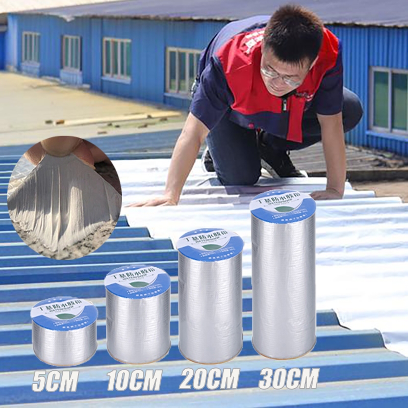 Aluminum Foil Butyl Waterproof Tape Roof For Leak Sealant Wall Crack