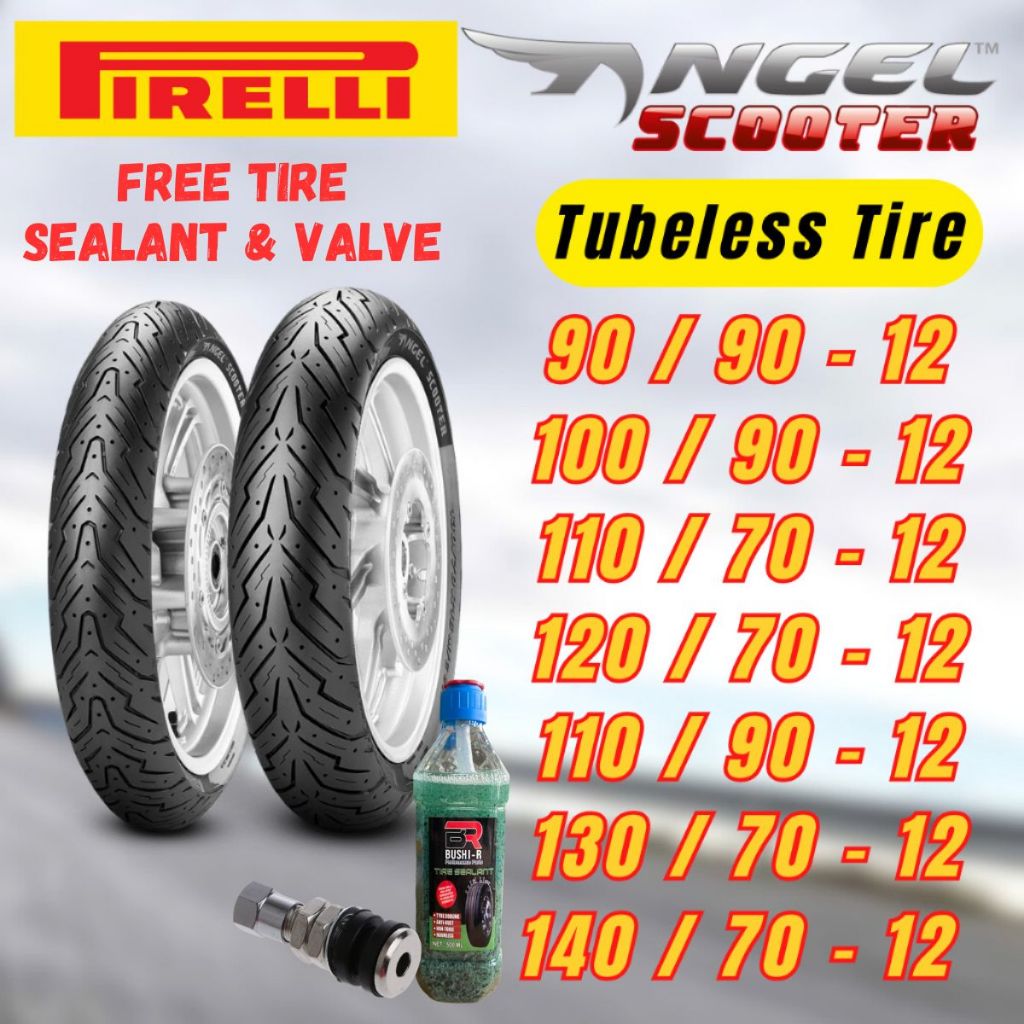 Pirelli Angel Scooter Tubeless Tires Size X12 Scooter Tire Free Tire