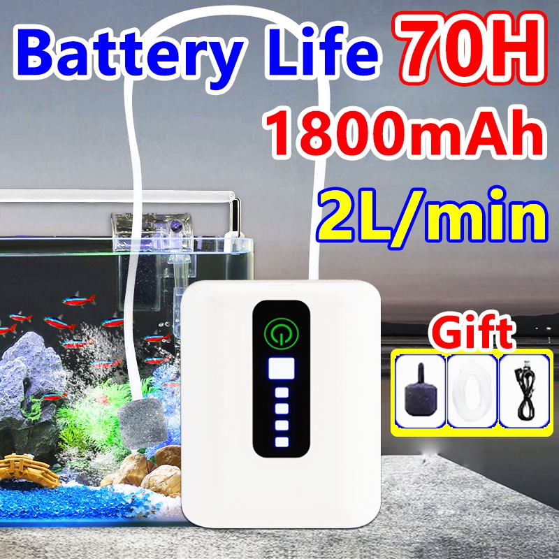 Aquarium Oxygen Pump Mah Micro Usb Wireless L Min Portable