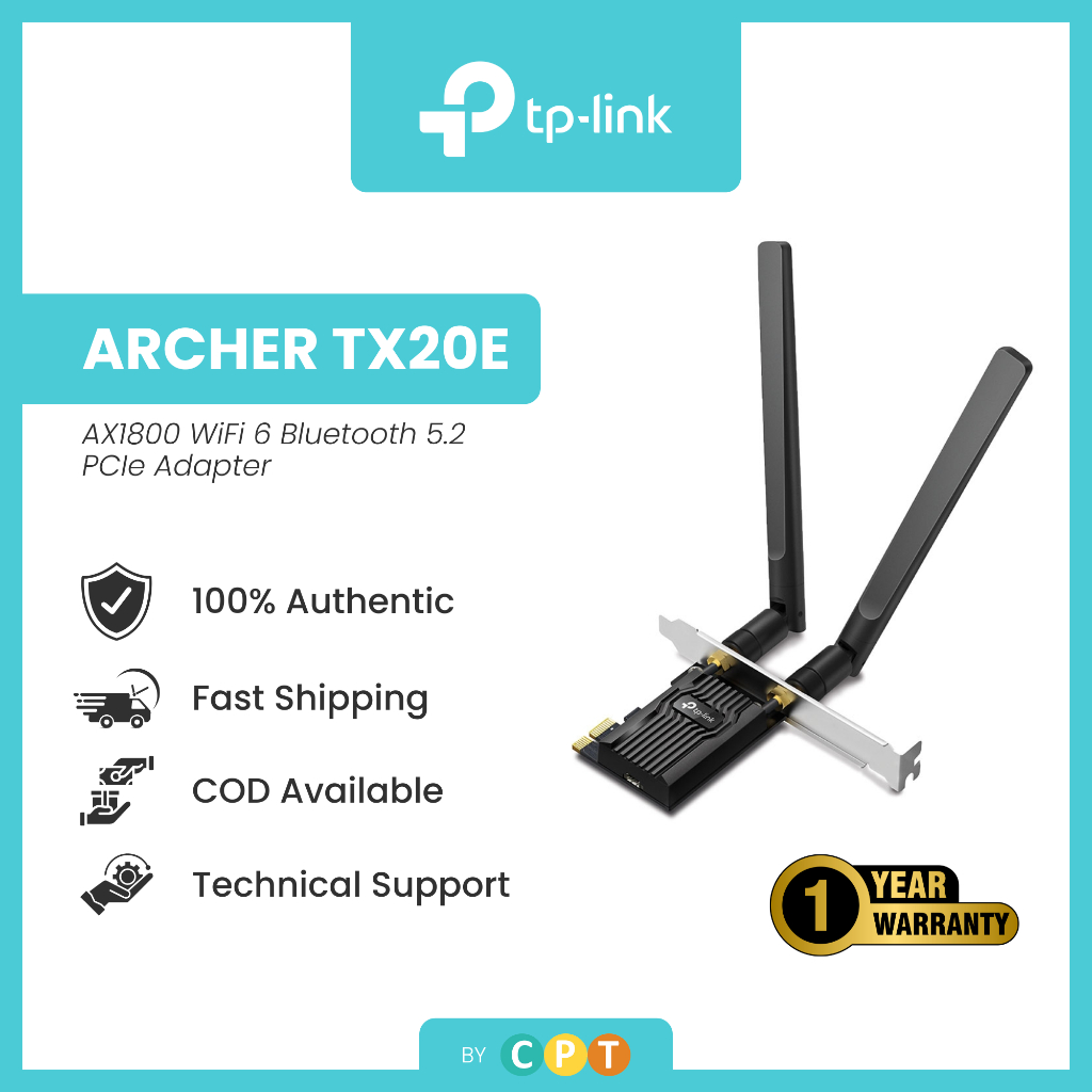 TP Link Archer TX20E AX1800 WiFi 6 Bluetooth 5 2 PCIe Adapter WiFi