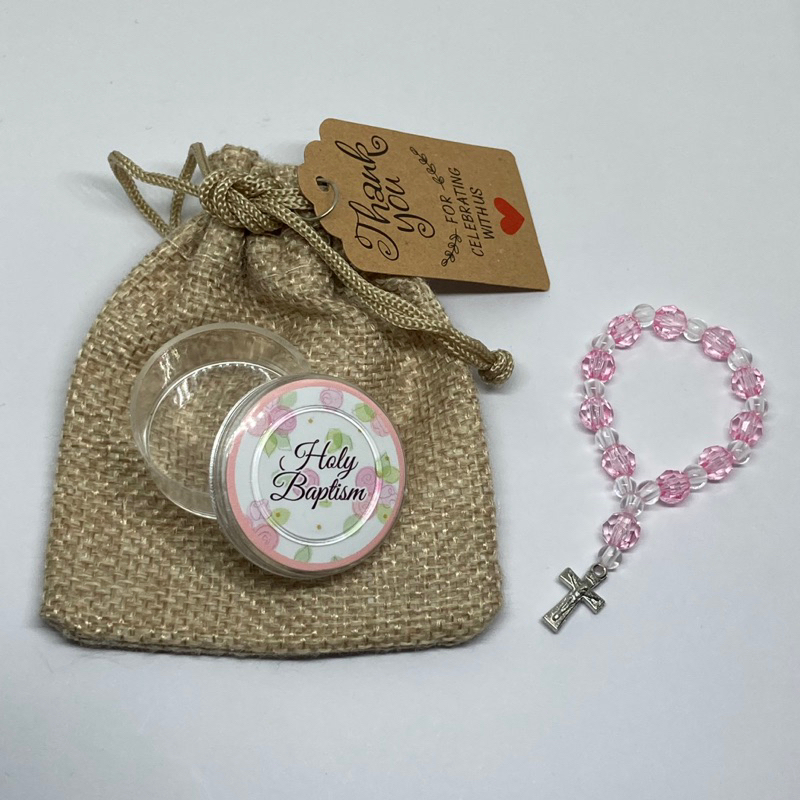 For Baby Girl Baptism Christening Souvenir Giveaways Mini Rosary With