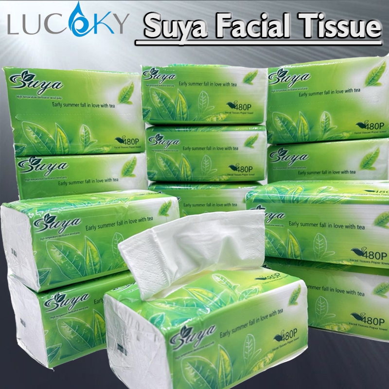 1pack 8pcs SUYA Organic Green Tea Facial Tissue Paper Towel Shopee