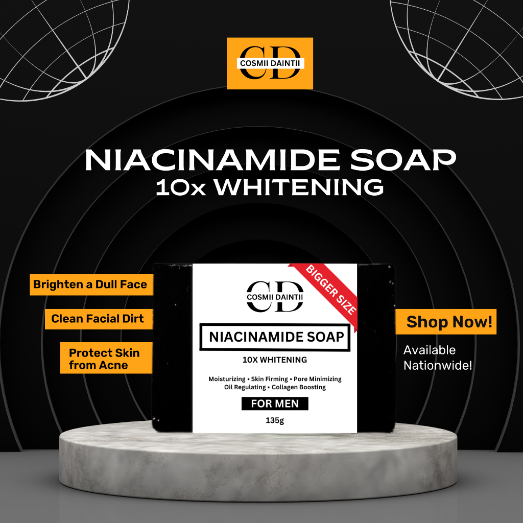 BIGGER SIZE CD NIACINAMIDE SOAP WITH 10X WHITENING FOR MEN All Skin