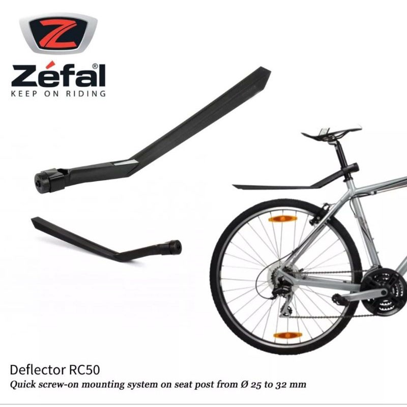 Zefal Fender Deflector RC50 Bicycle Universal Rear Mudguard Easy Mount