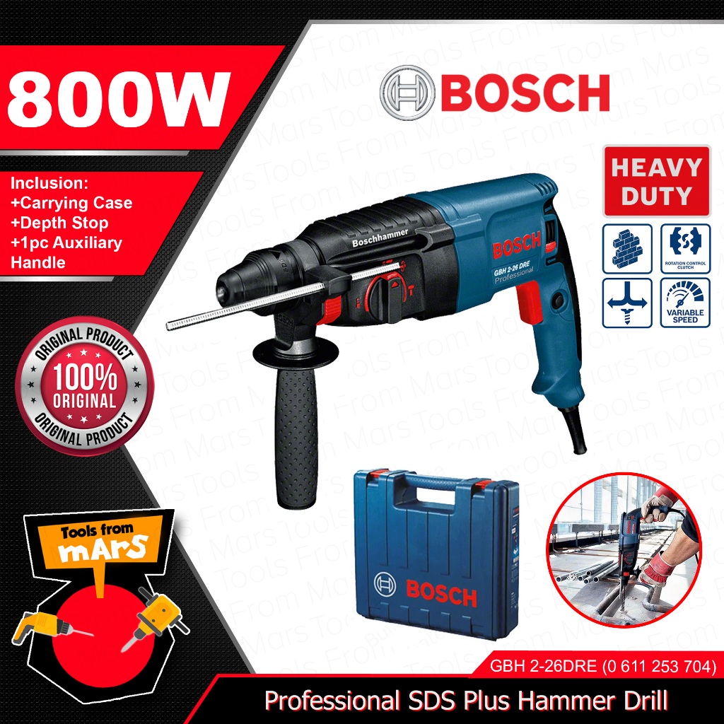 Bosch 800W SDS PLUS Universal Electric Rotary Hammer Drill With Case