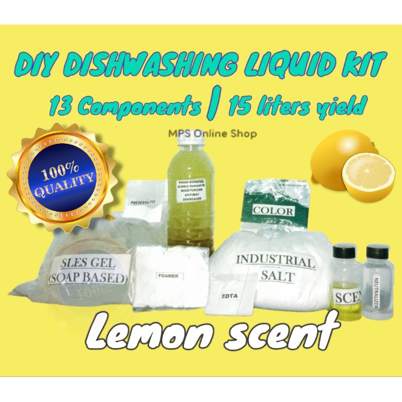 Lemon Scent Diy Dishwashing Liquid Kit Raw Materials Premium With