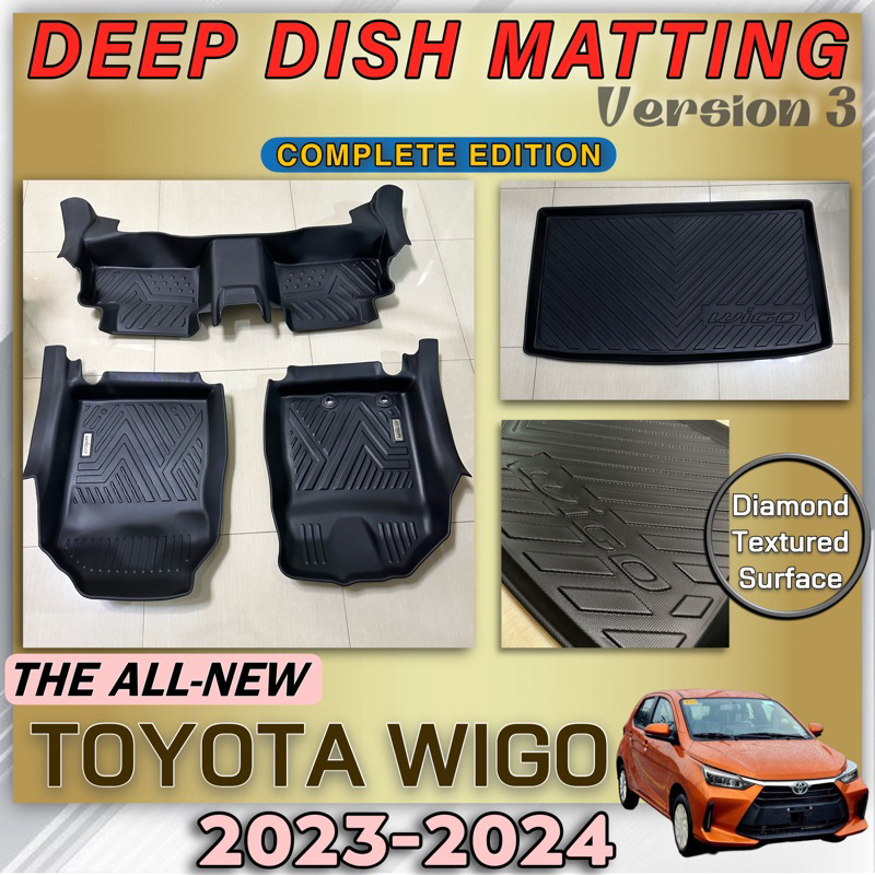 ALL NEW TOYOTA WIGO 2023 2025 VERSION 3 DEEP DISH MATTING AND TRUNK