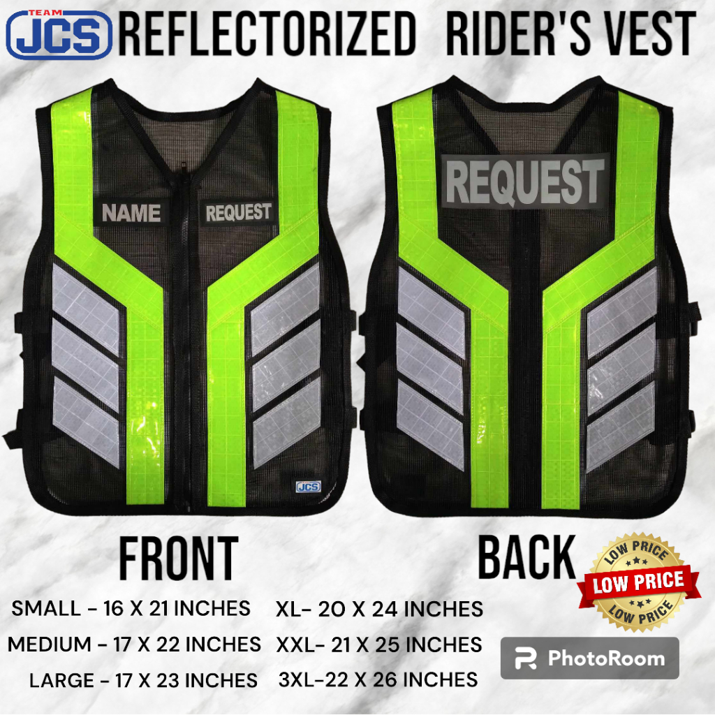 Reflectorized Vest For Riders With Name Tag Shopee Philippines