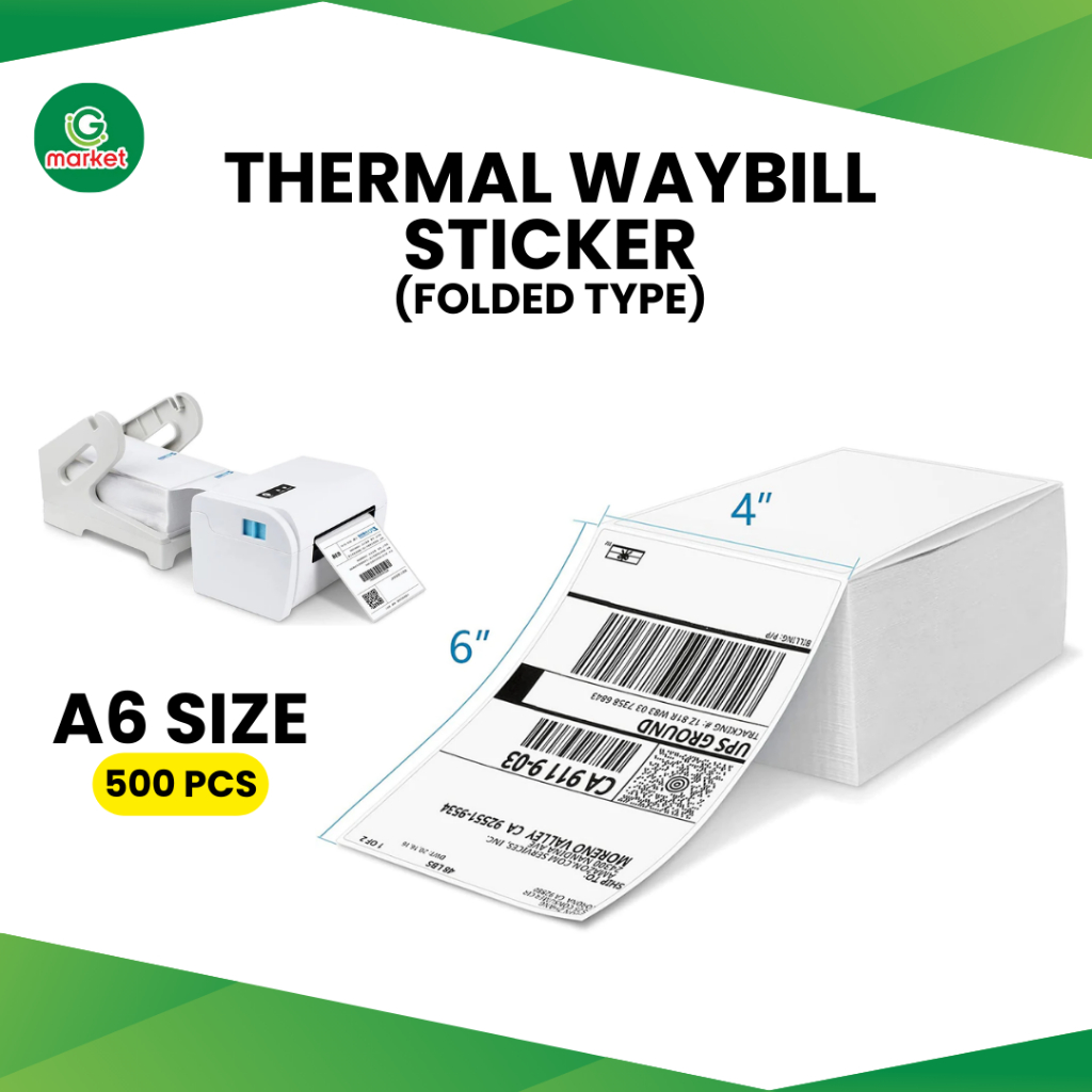 Thermal Waybill Sticker Fold Pcs Stack Mmx Mm A Size For