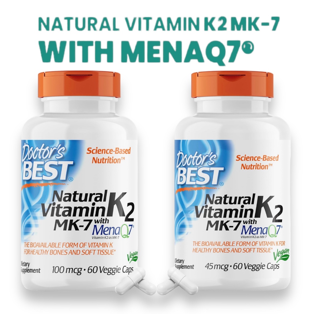 Doctor S Best Natural Vitamin K2 MK 7 With MenaQ7 100 Mcg And 45 Mcg