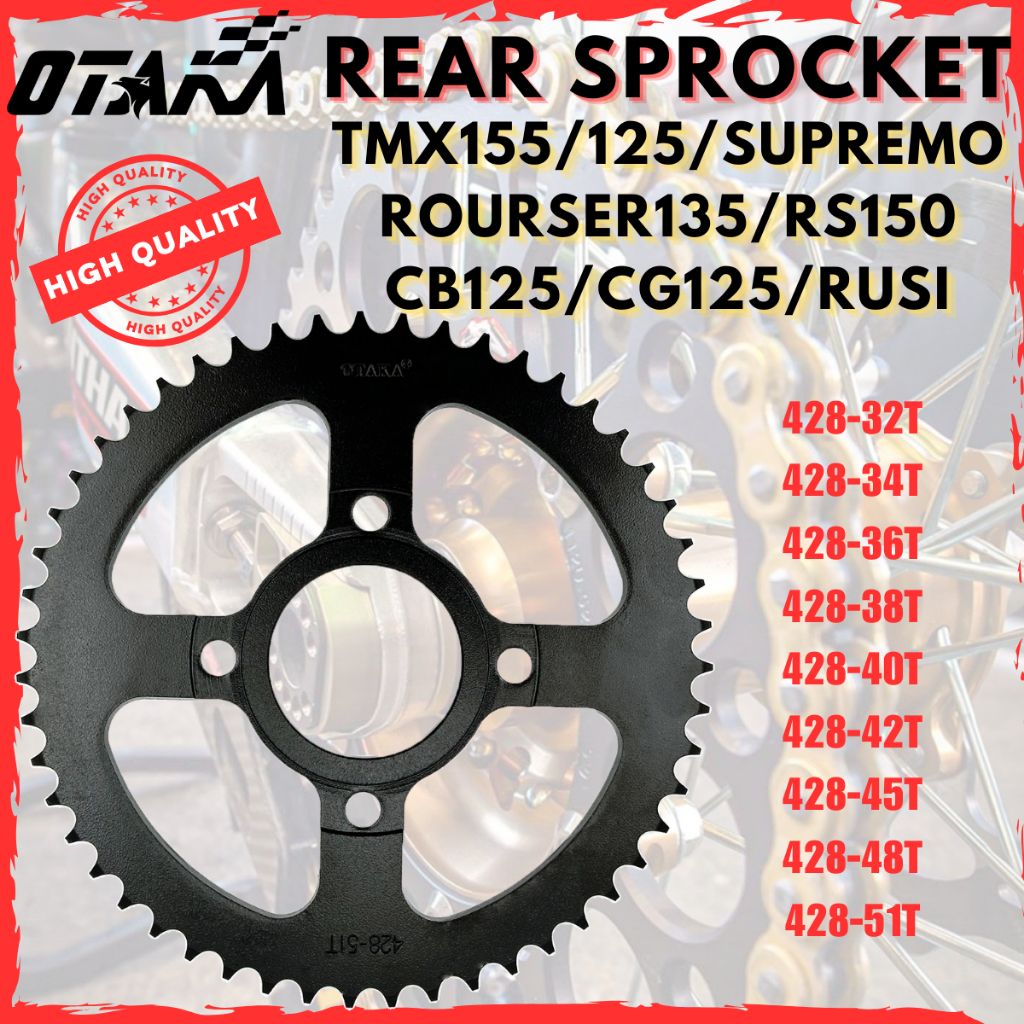 OTAKA 4Holes Rear Sprocket 428 For TMX155 TMX SUPREMO TMX125 CB125