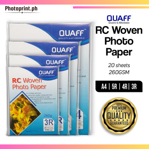 Quaff Rc Woven Photo Paper No Back Print Gsm A R R R Size