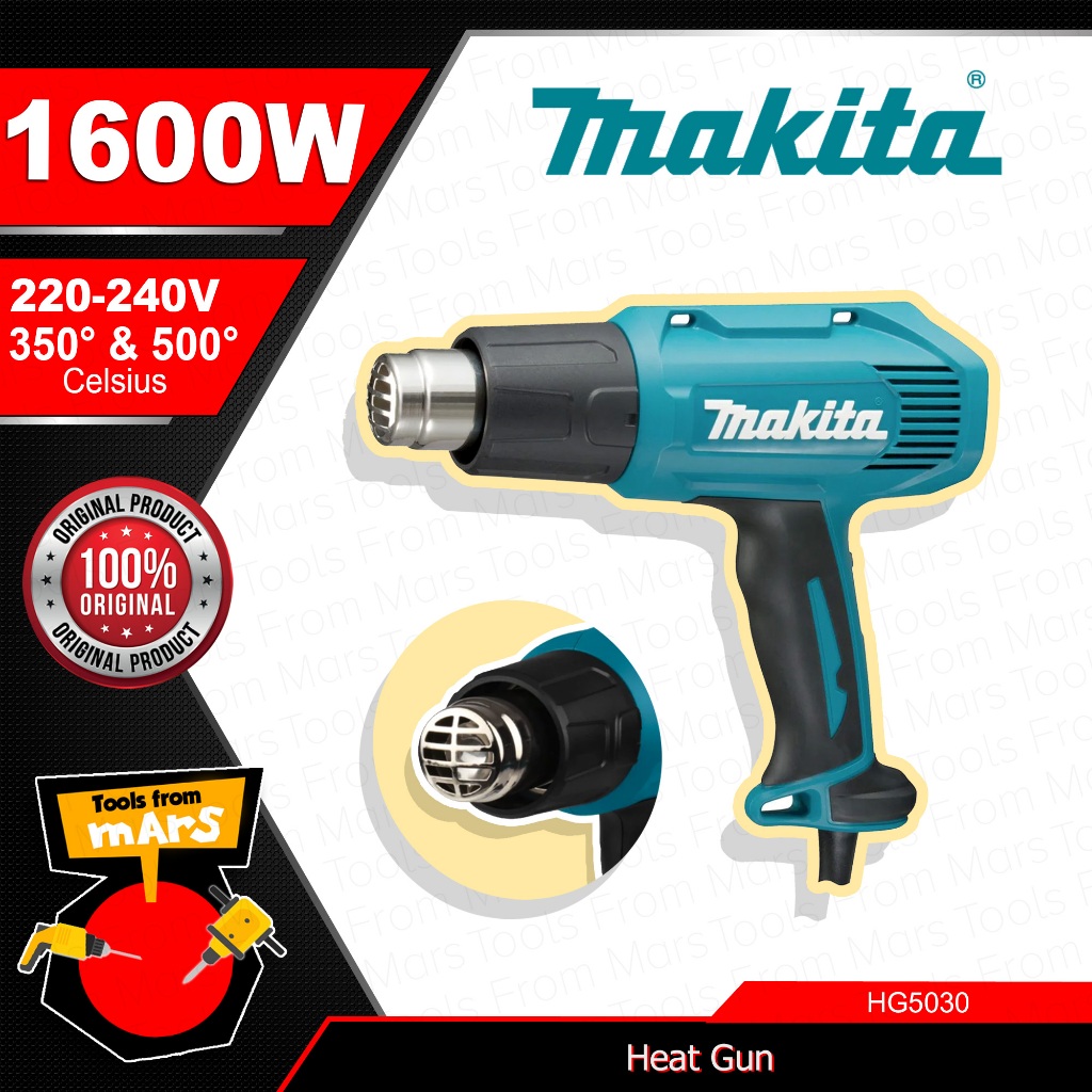 Makita 1600W Heat Gun 350 500C With High Low Switch Variable Hot Air