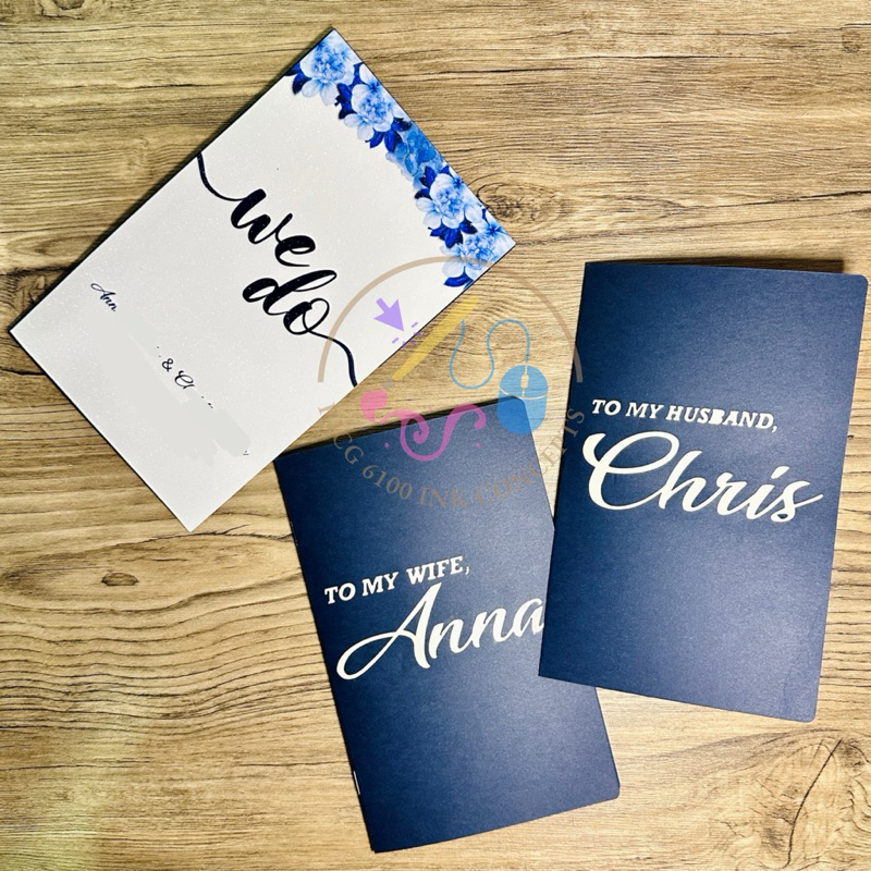 His And Her Wedding Vow Booklet Wedding Vows Card Minimalist Vow