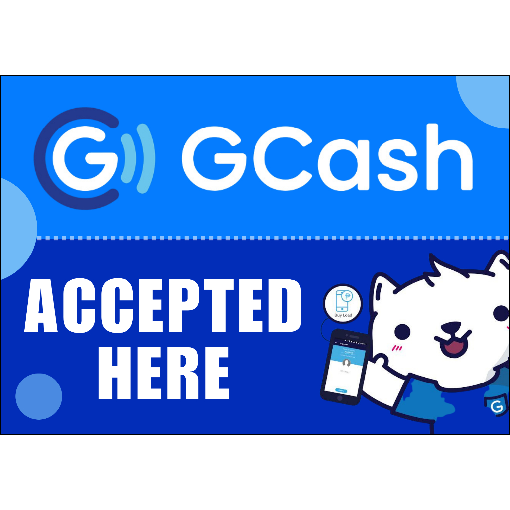 Gcash Signage Gcash Accepted Here Sign Gcash Laminated Signage A