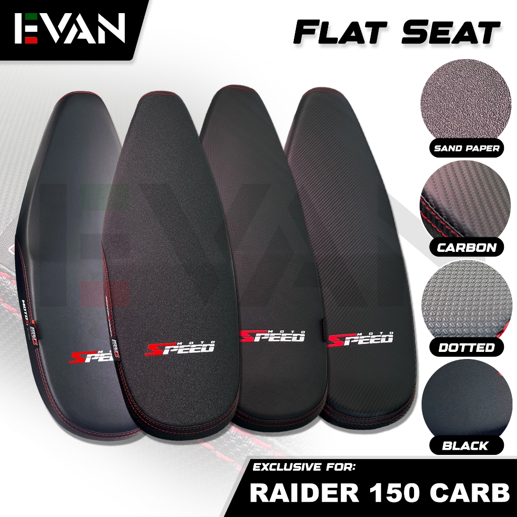 EVAN PH Flat Seat Carbon Black SandPaper Dotted For Suzuki Raider 150