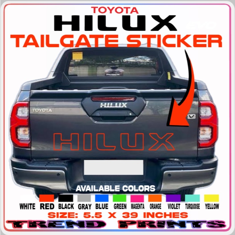 Toyota Hilux GR Hilux Conquest Revo Tailgate Sticker Decals HILUX