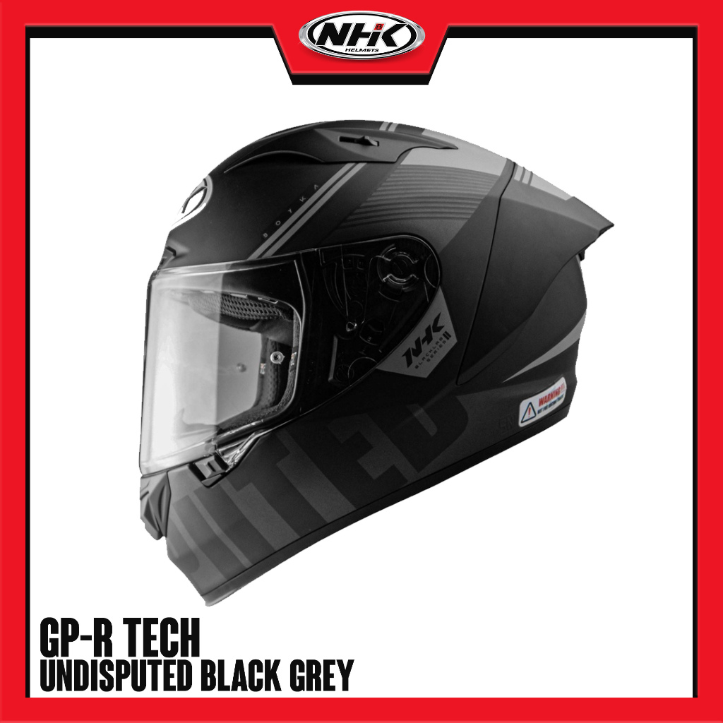 Nhk Helmet Gpr Tech V Undisputed Black And Grey Double D Ring Shopee