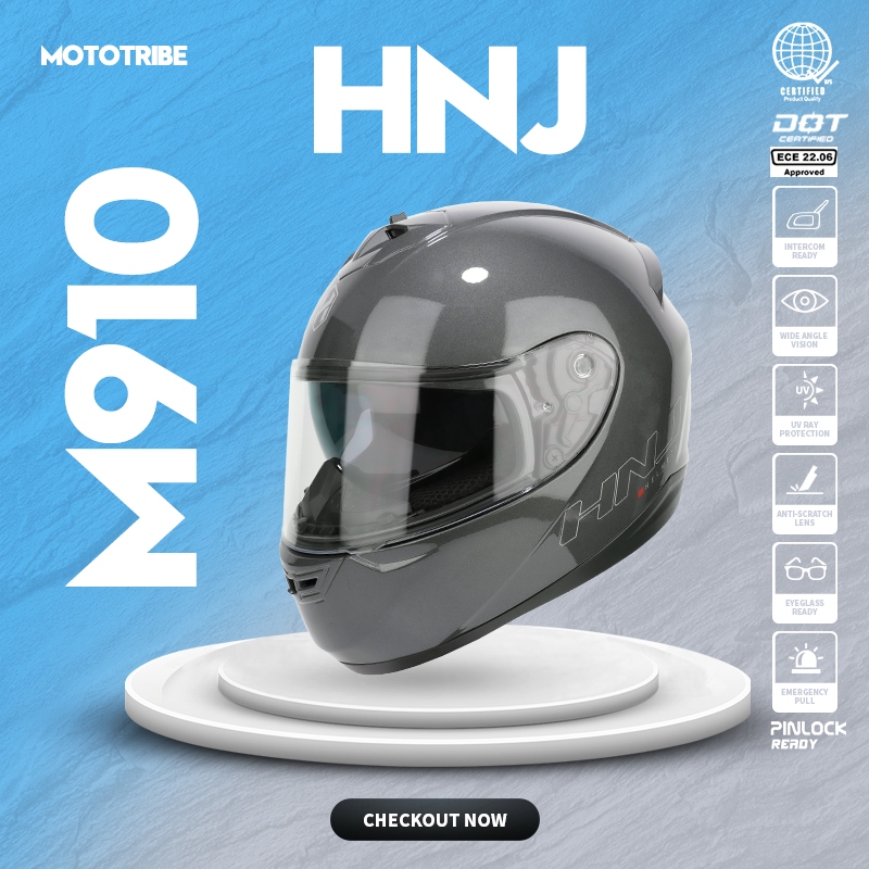 Hnj M Full Face Dual Visor Motorcycle Helmet For Women And Men