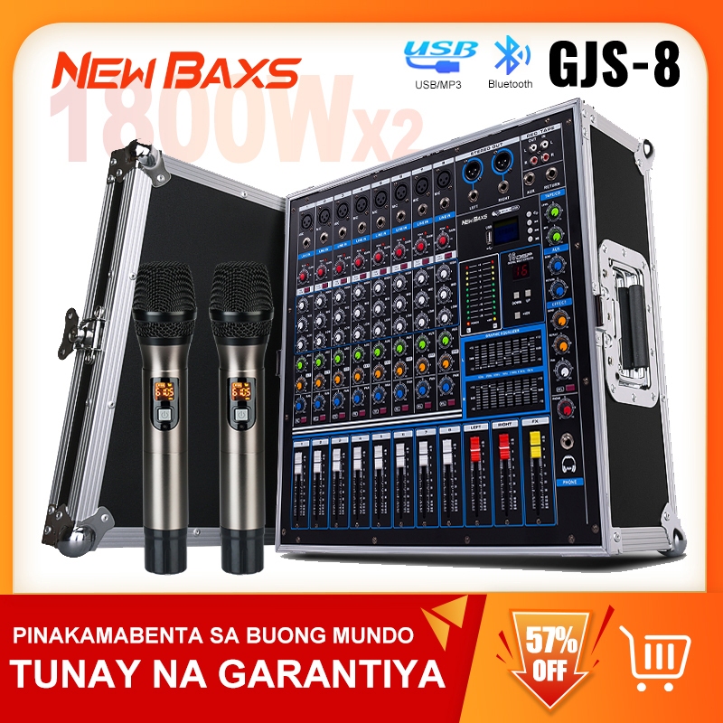 NEW BAXS GJS 8S Professional Audio Mixer 8 Channel UHF Mikropono Built