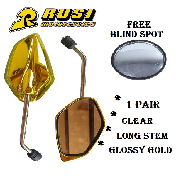 RUSI Royal 125 MOTORCYCLE SIDE MIRROR GLOSSY GOLD LONG STEM DAHON TYPE