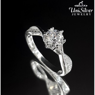 Unisilver 925 Silver Solitaire Engagement Ring RS559 1001 Shopee