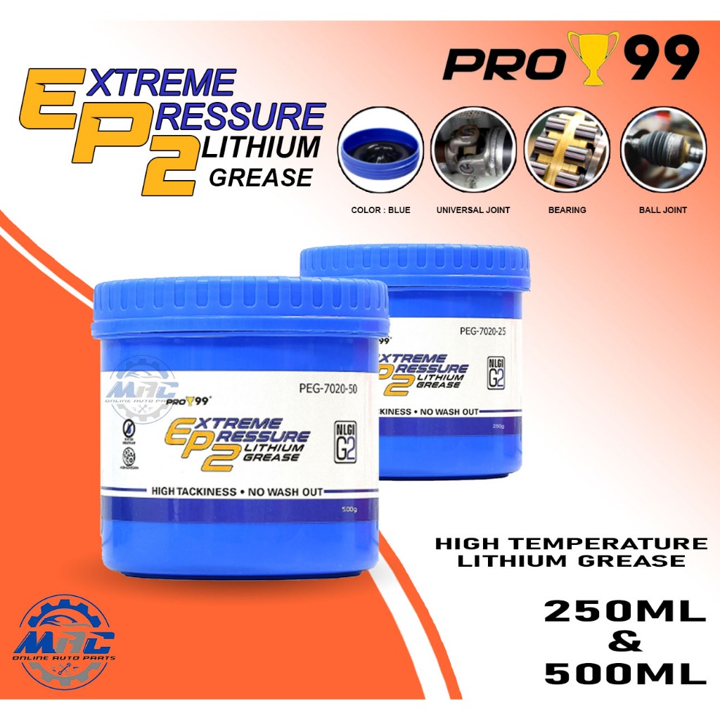 Pro 99 Extreme Pressure EP2 Grease BLUE High Temperature Grease 250g