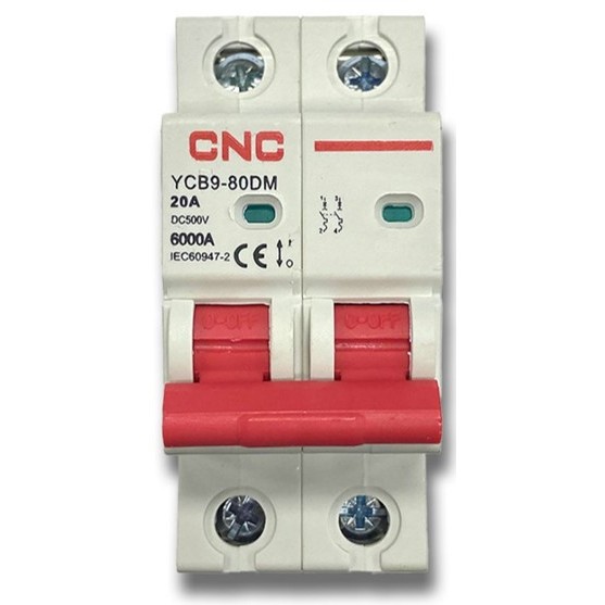 CNC YCB9 80DM 2P 16A DC MINIATURE CIRCUIT BREAKER 16A 6000A 600V