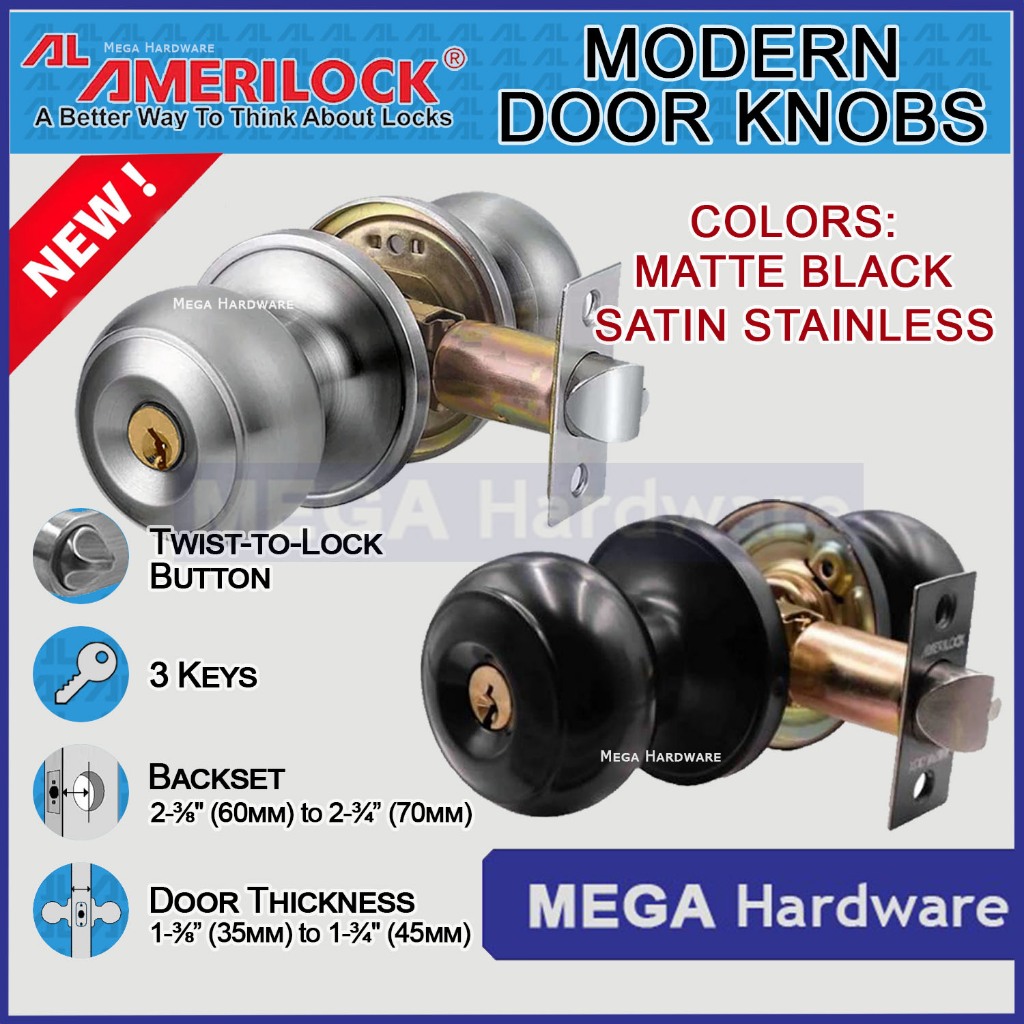 Amerilock Door Knob Round Or Lever Lockset Modern Series Al