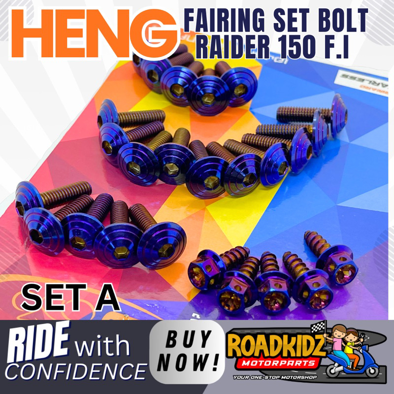 Heng Complete Fairings Set Bolts For Raider Carb F I Shopee