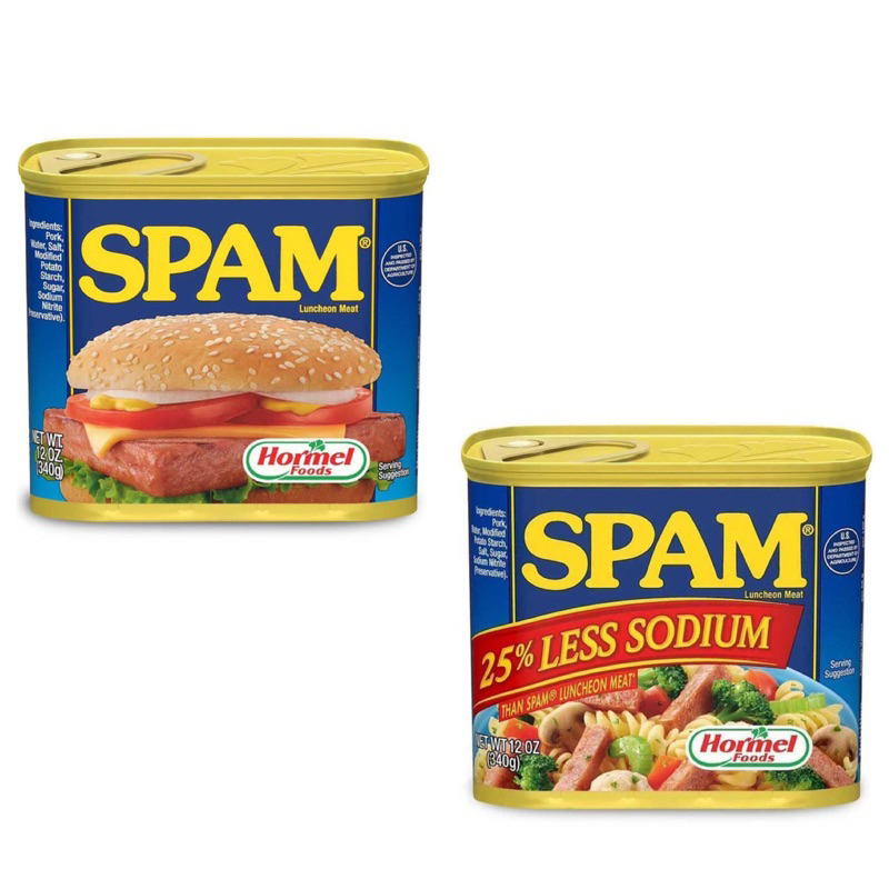 Spam Luncheon Meat In Classic And 25 Less Sodium Flavor 340g Shopee