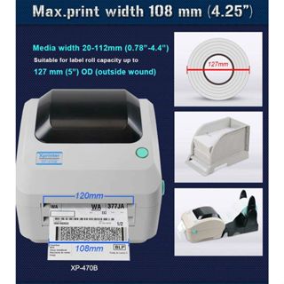 XP 470B Waybill Printer With Peeler Auto Peel Bluetooth USB Xprinter