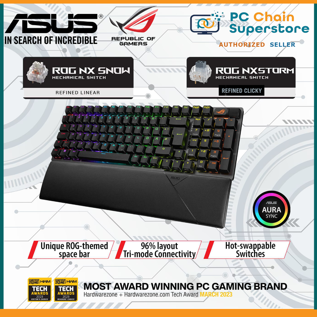 Asus Rog Strix Scope Ii Wireless Gaming Keyboard Hot Swappable Nx