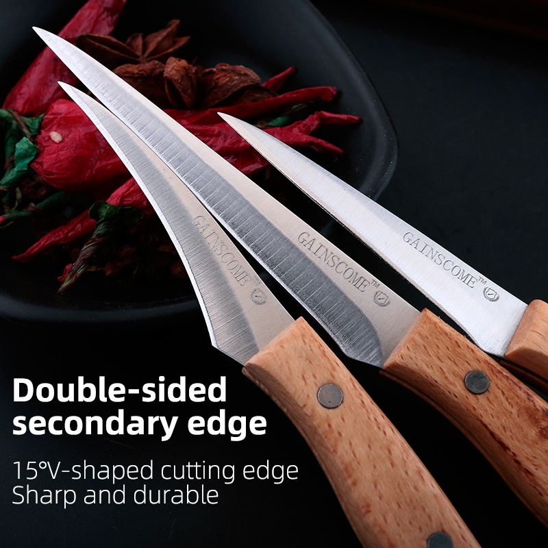 3pcs Set Kitchen Carving Knives Chef Sharp Well Fruit Carving Knife