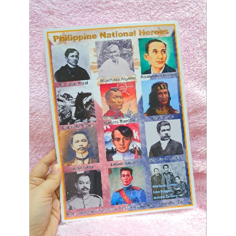 Philippines National Heroes A4 Size Laminated Teacher Pher Shopee