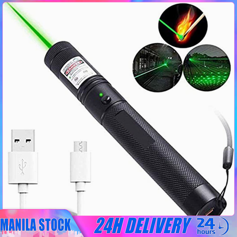 USB Rechargeable GREEN LASER Pointers 532nm 10000m High Power Laser 303