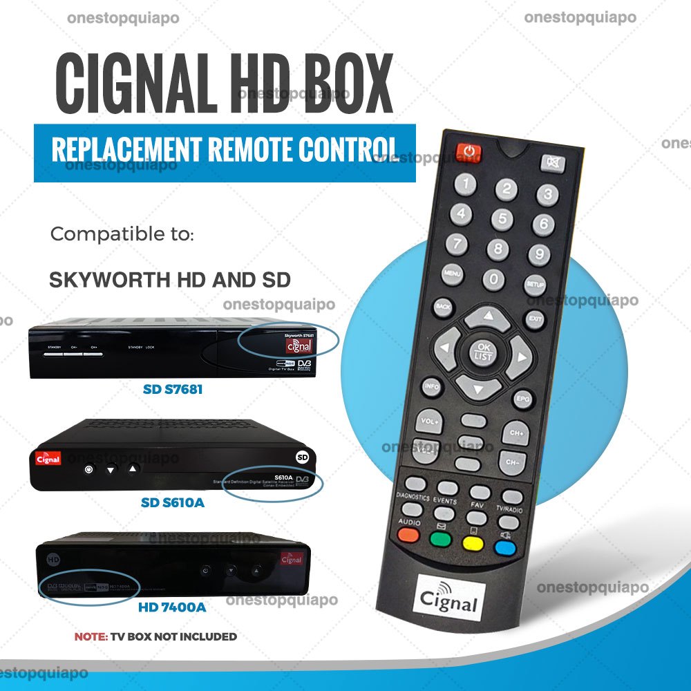 Osq Replacement Cignal Remote Control For Cignal Hd Tv Box Satlite Tv