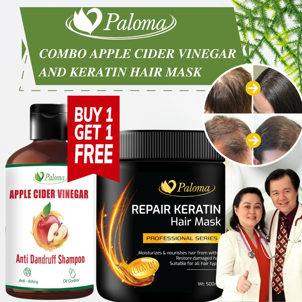 Combo Paloma Apple Cider Vinegar Shampoo And Repair Keratin Mask Hair