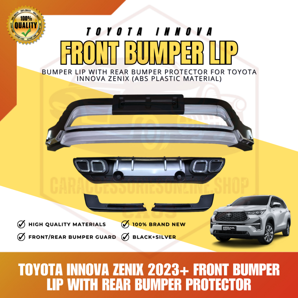 Caos Toyota Innova Zenix Front Bumper Lip With Rear Bumper