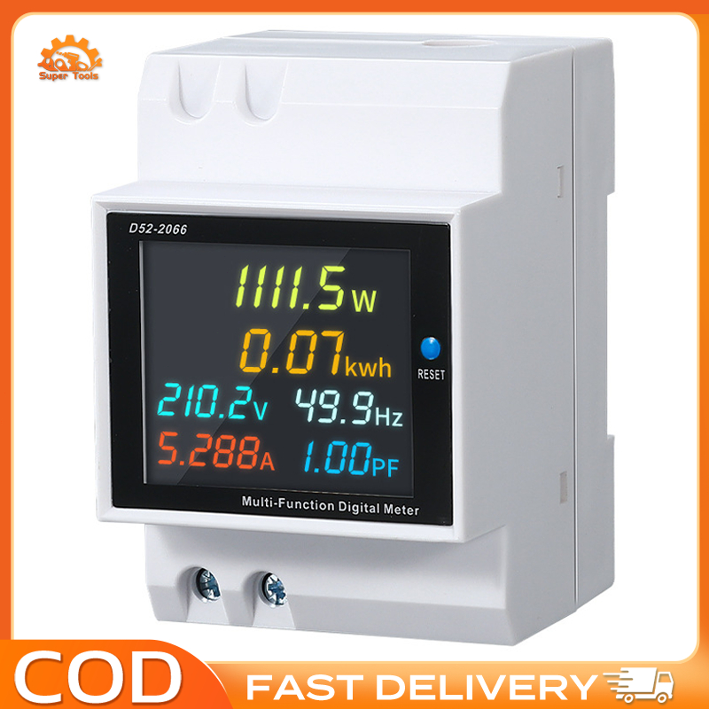 6IN1 Din Rail AC Monitor 110V 220V Voltage Current Power Factor Active