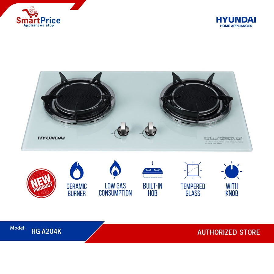 Hyundai Double Infrared Ceramic Burner Tempered Glass Built In Gas