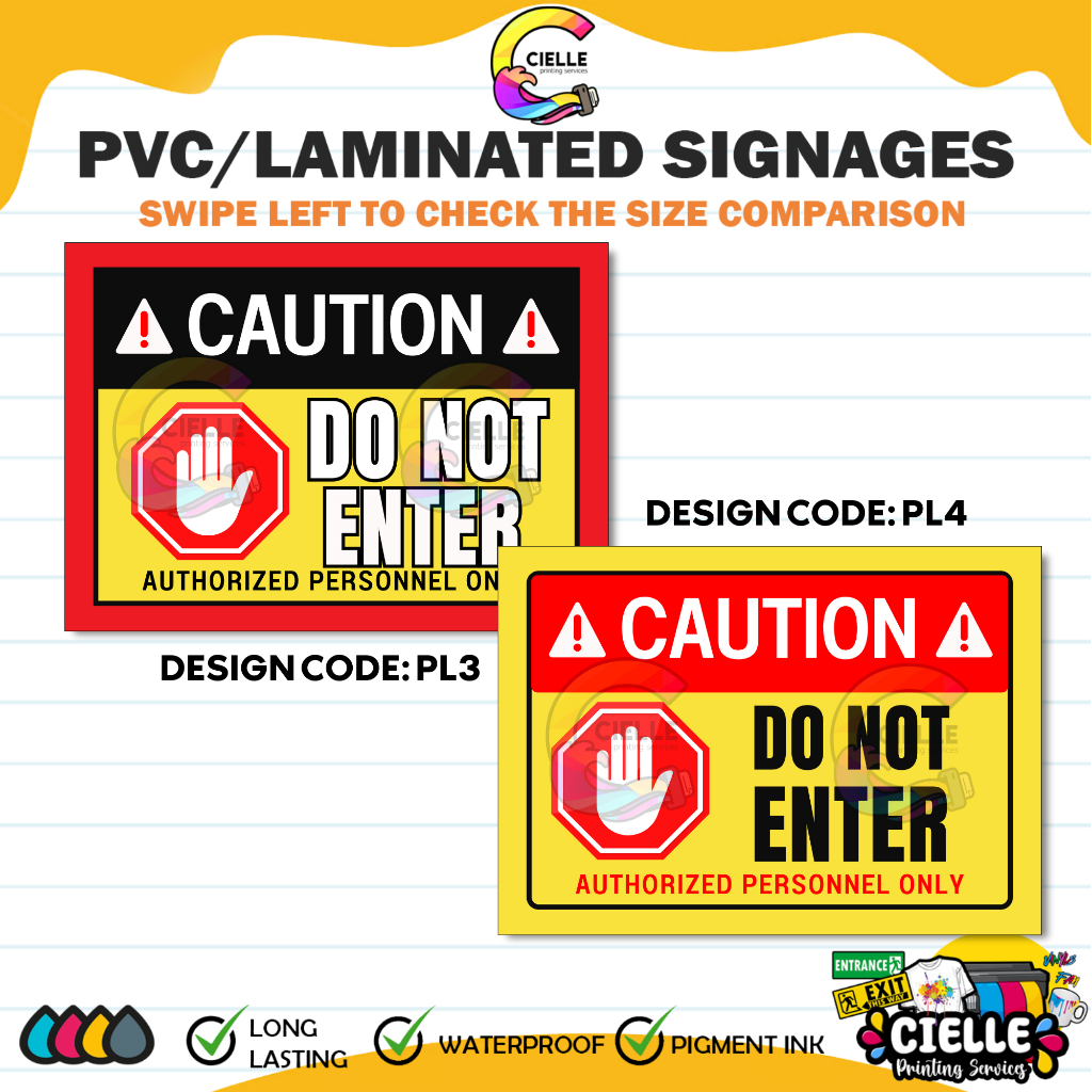 Pvc Laminated Sticker Signages Pl Pl Caution Do Not Enter