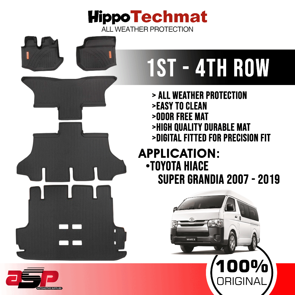 Hippo Techmat Basic Deep Dish Matting For Toyota Hiace Super Grandia