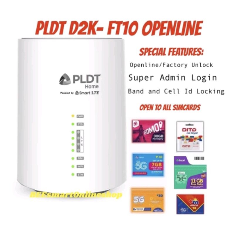 PLDT HOME Prepaid Wifi GREENPACKET D2K FT10 With DITO SIM OPENLINE