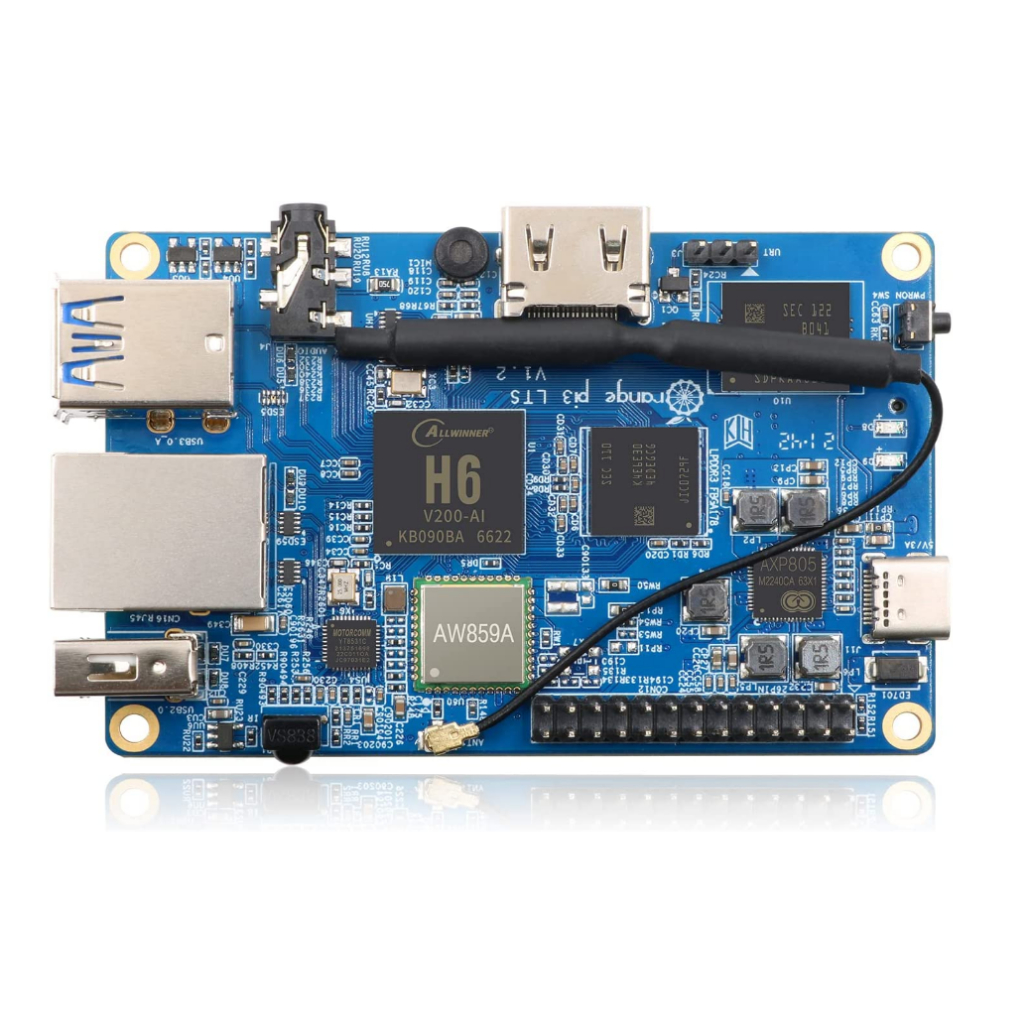 Orange Pi 3 LTS H6 Chip 2GB LPDDR3 8GB EMMC Flash Quad Core 64 Bit