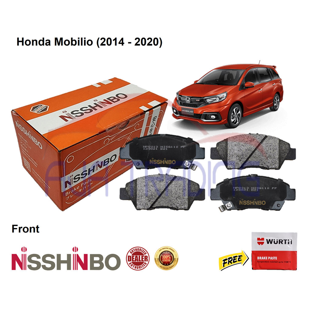 Genuine Nisshinbo Front Brake Pads With Shims And Clips For Honda