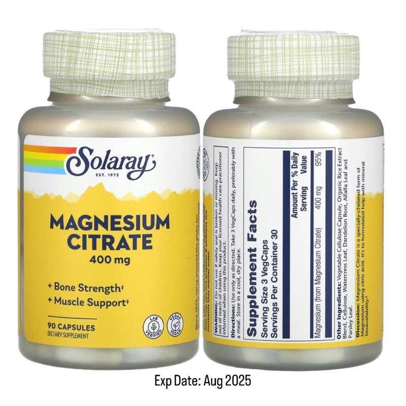 Onhand Solaray Magnesium Glycinate Magnesium Citrate Magnesium Amino