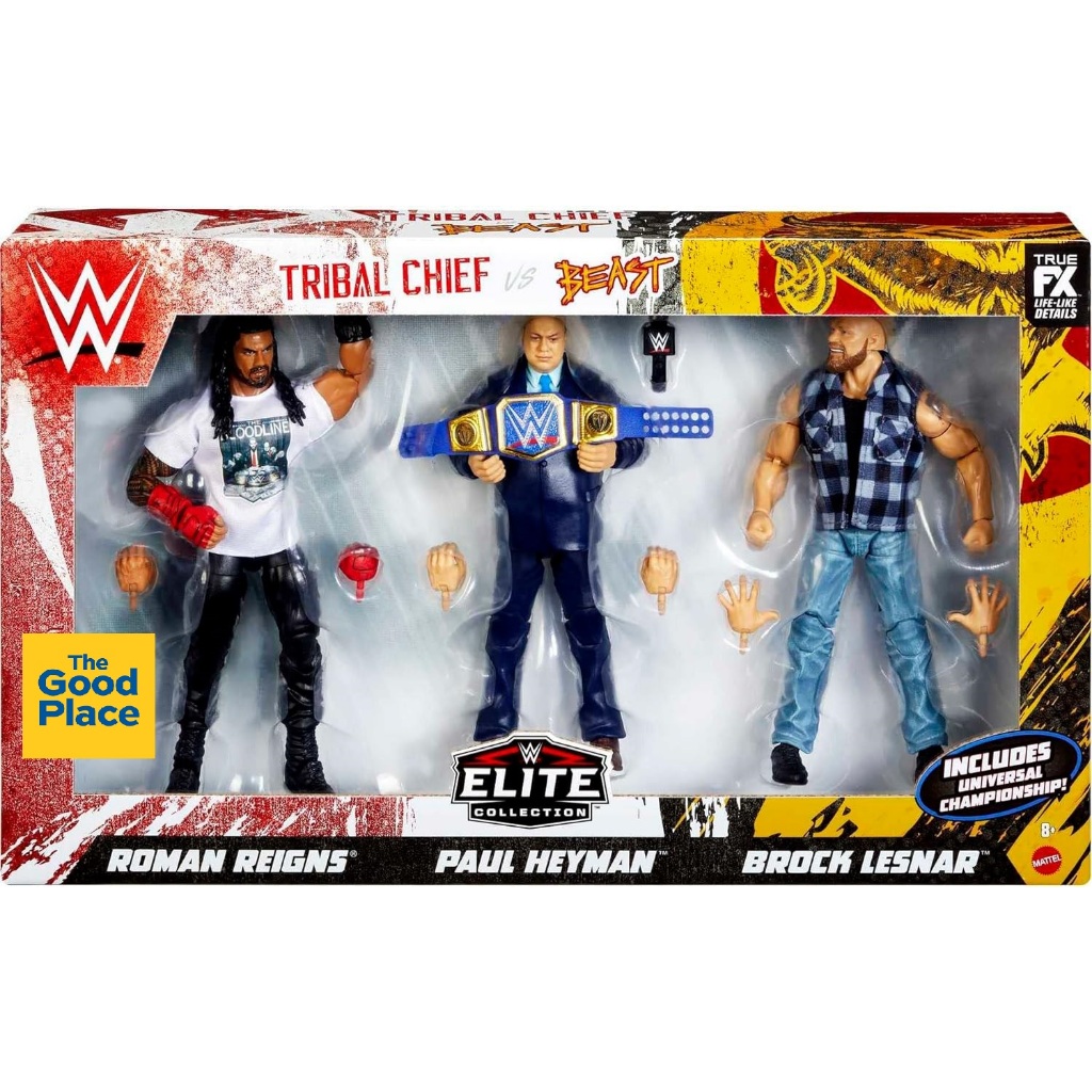 MATTEL WWE Elite Tribal Chief Vs Beast Incarnate 3 Pack Roman Reigns