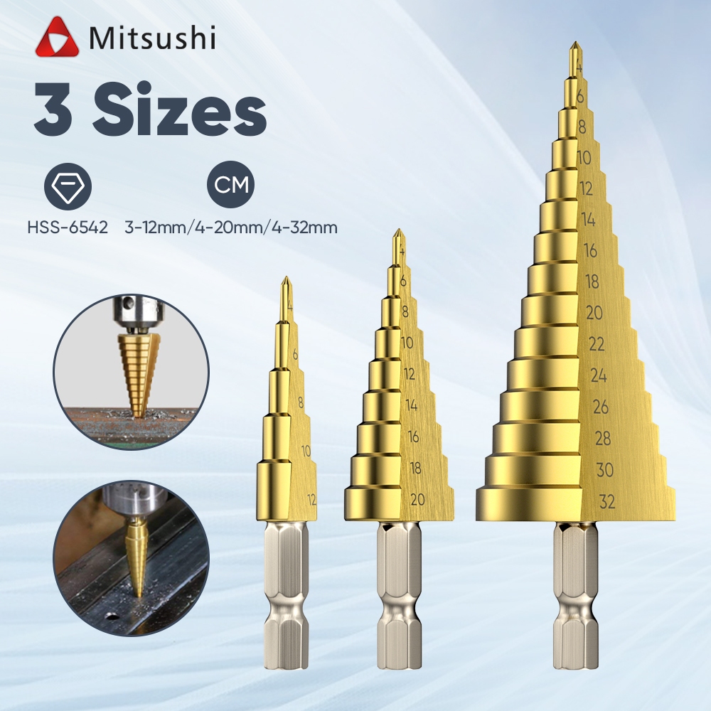 Mitsushi Hexagon Pagoda Drill Metal Bit Bench Step Tower Drill