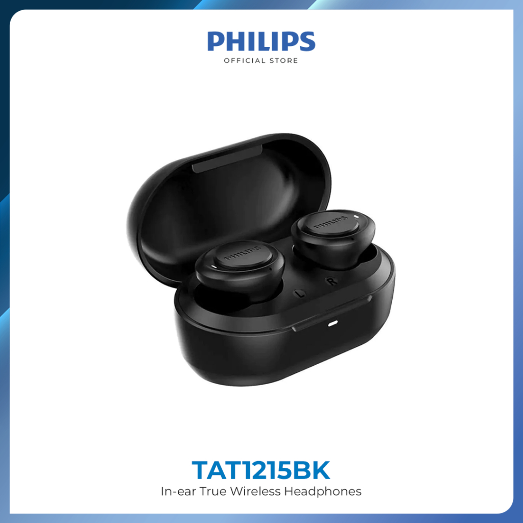 PHILIPS True Wireless In Ear Headphones TAT1215 6mm Driver Clear